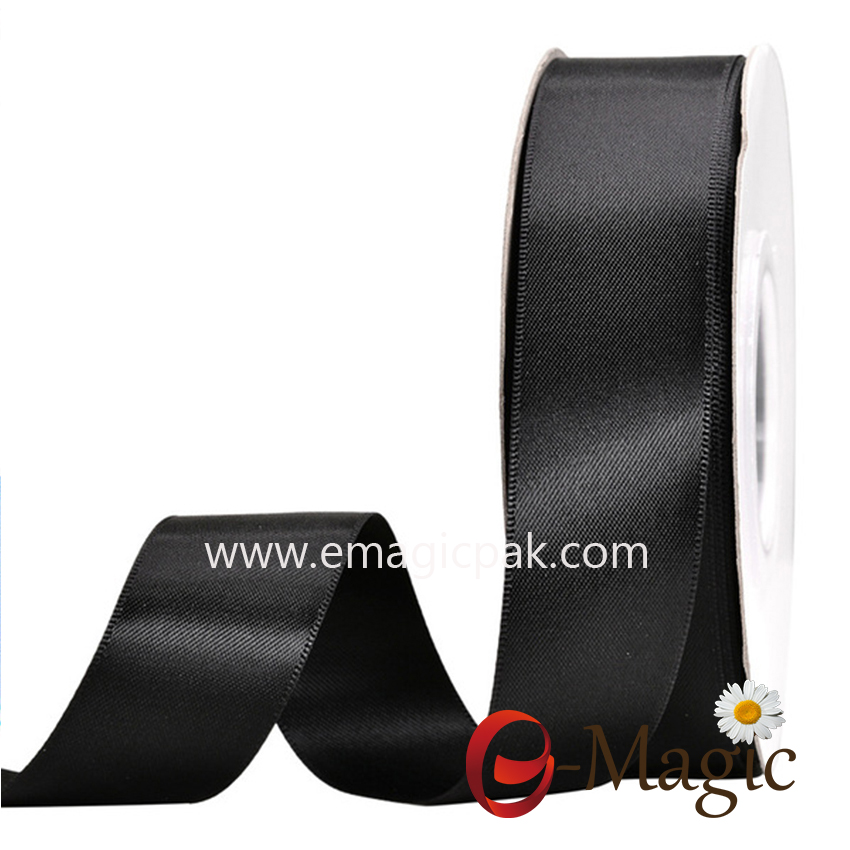 SR2-025 Wholesale Custom Solid Color 1 Inch 100% Polyester Double Face Satin Ribbon