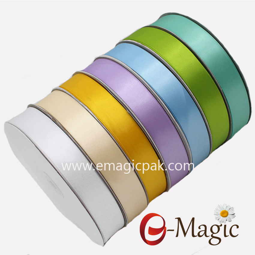 SR2-016 Wholesale Custom Solid Color 1/8''-2'' Inch 100% Polyester Double Face Satin Ribbon