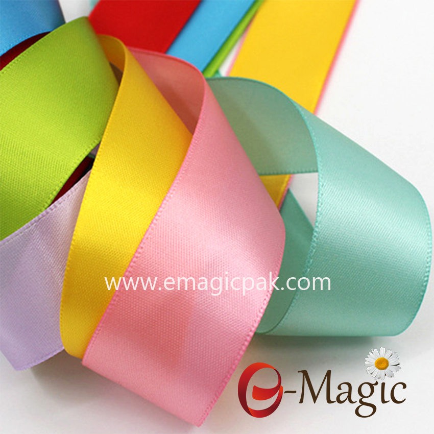 SR2-019 Good quality personalised 100% polyester black double sided satin ribbon