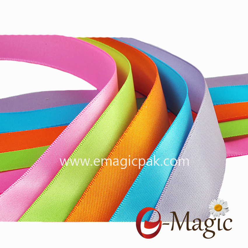 SR2-016 Wholesale colorful single double sided satin ribbon for gifts decorations packaging