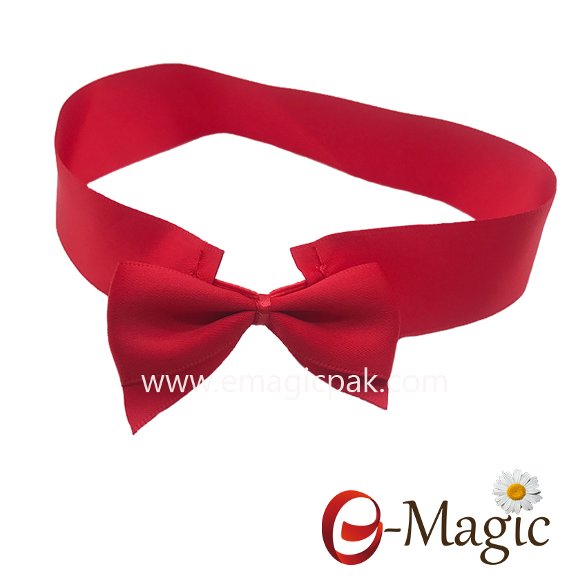 PB-024  25MM width High quality satin ribbon with elastic packing bow