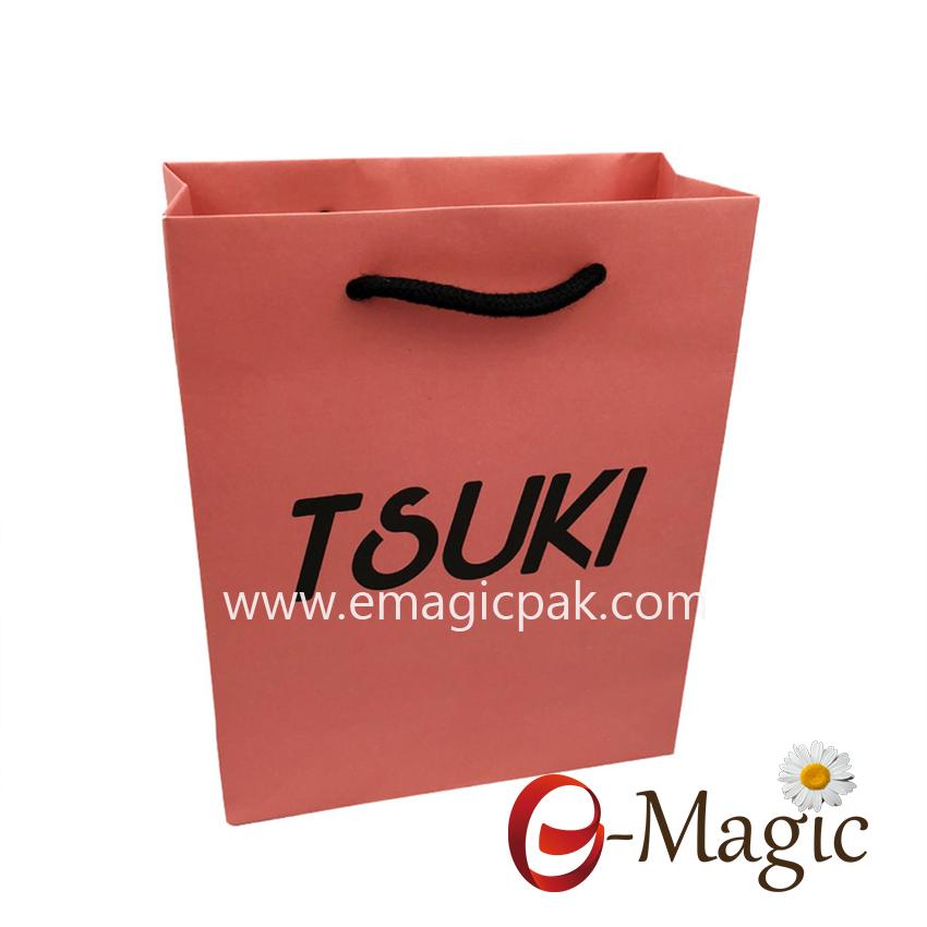 PSB-001 Custom luxury recycled white card paper shopping bag for packaging gift with rope handle