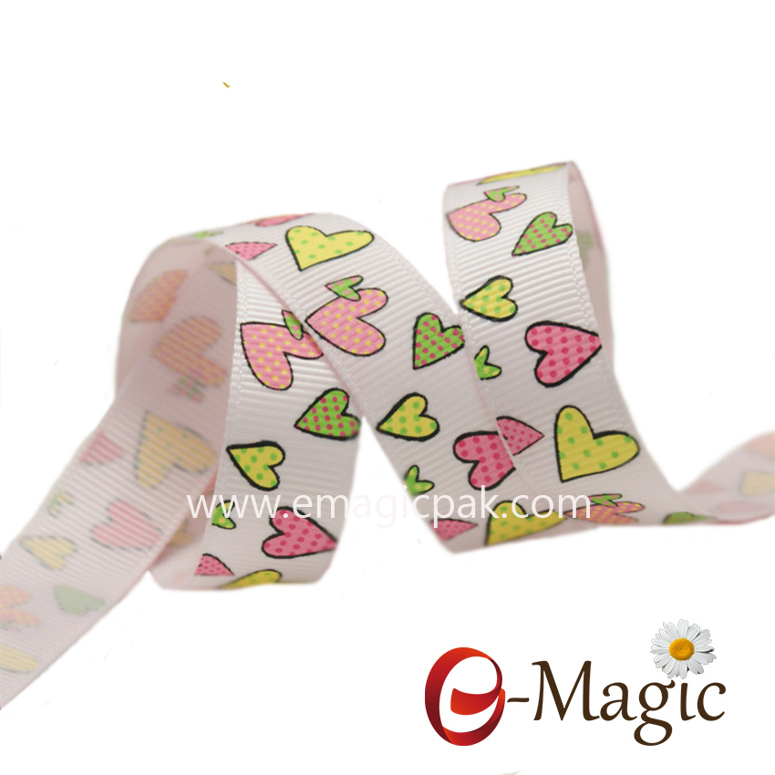 Valentines-17  Wholesale printed ribbon 16MM grosgrain ribbon