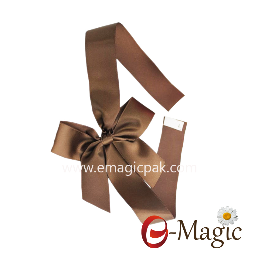 PB-084  wholesale satin ribbon packing bow with self-adhesive tap pre-made ribbon bow