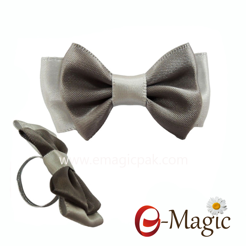 RB-056   1 inch satin ribbon bow for perfume bottle ribbon bow with elastic loop