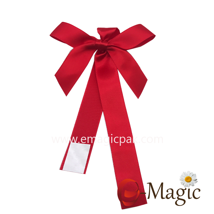 PB-087  Hotsale satin ribbon bow pre-tied satin ribbon bow for gift packaging 