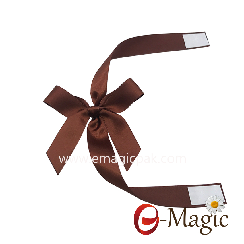 PB-088  High Quality Brow satin ribbon packing bow for chocolate packing