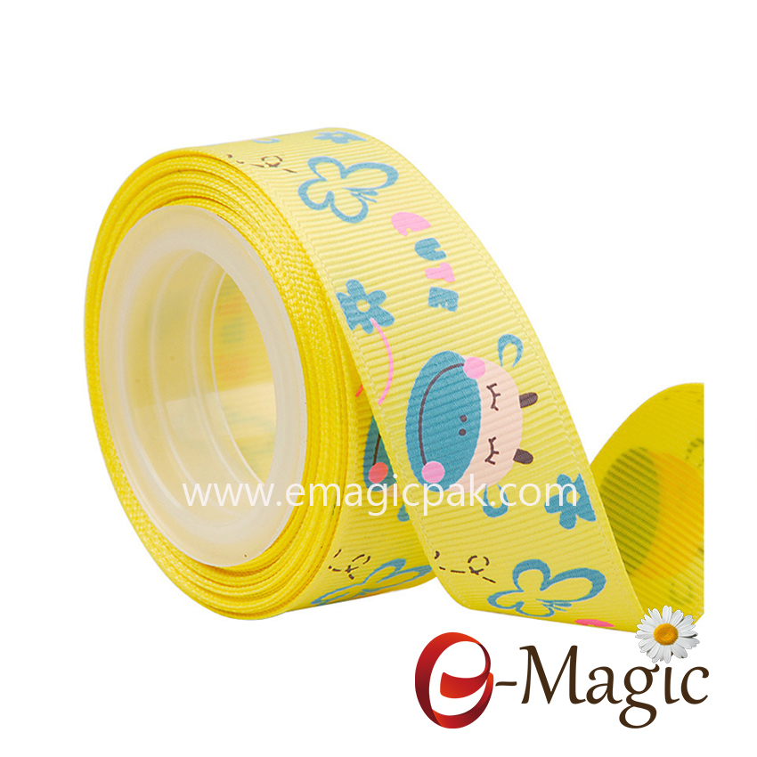 Baby-04   wholesale grosgrain ribbon with ink print cute design 