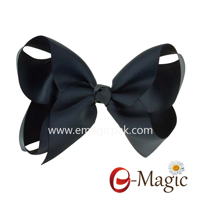 HB-032 Wholesale cheap fashion baby big hair clip 6 inch boutique grosgrain ribbon hair bow