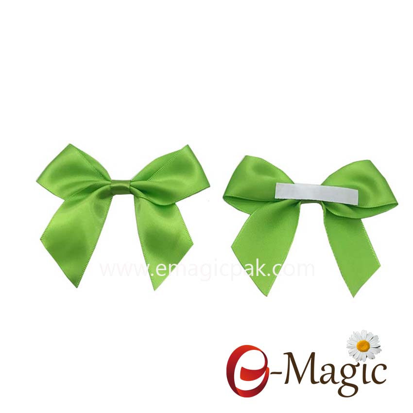 RB-058  High Quality Wholesale Custom Handmade Pre Made Satin Ribbon Bow For Candy Packing