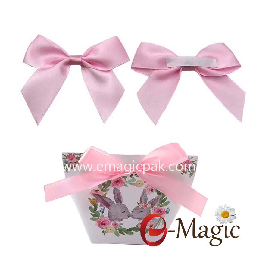 Packing design-010  Handmade ribbon bow for chocolate decoration