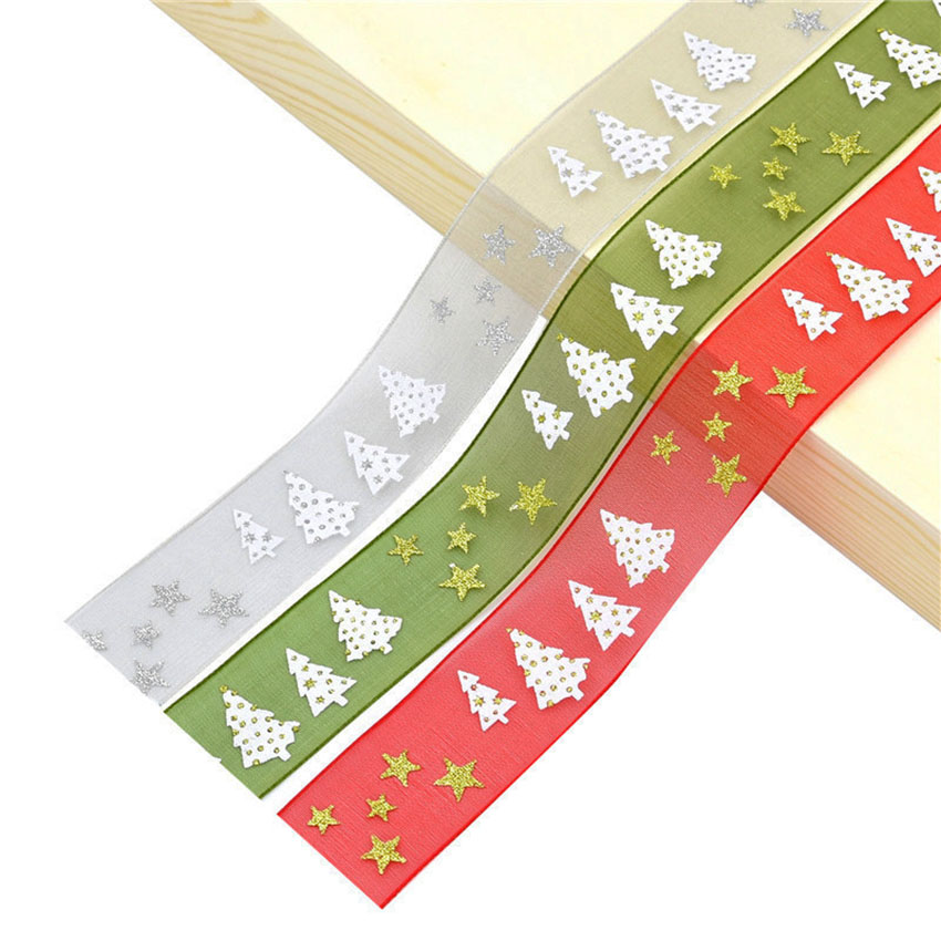 PR-025 wholesale Christmas decorative organza ribbon 