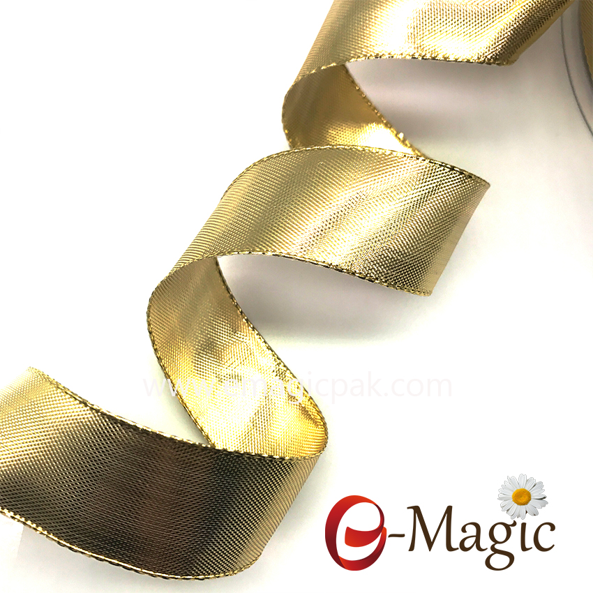 Lurex-001      1 inch gold lurex ribbon