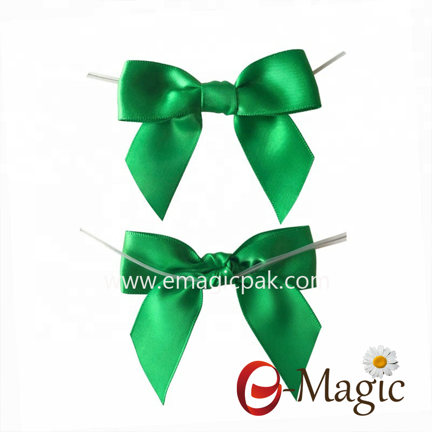 RB-060   Gift ribbon Satin ribbon bows with wire twist tie for sweet packaging decoration