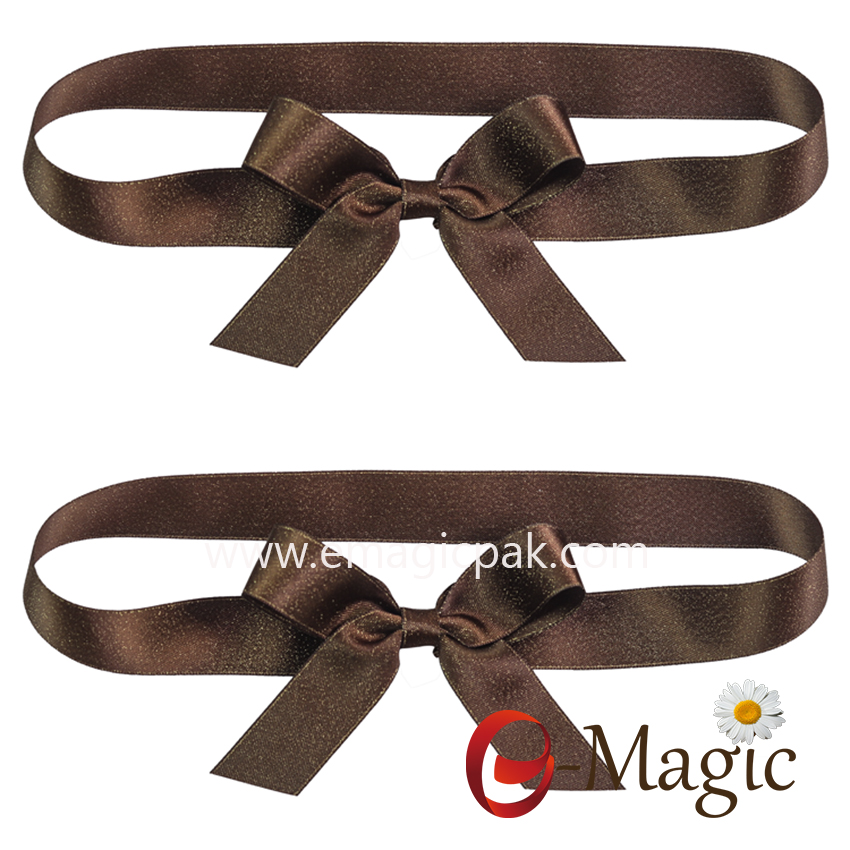 PB-092  High quality Gold lurex satin packing bow with elastic 