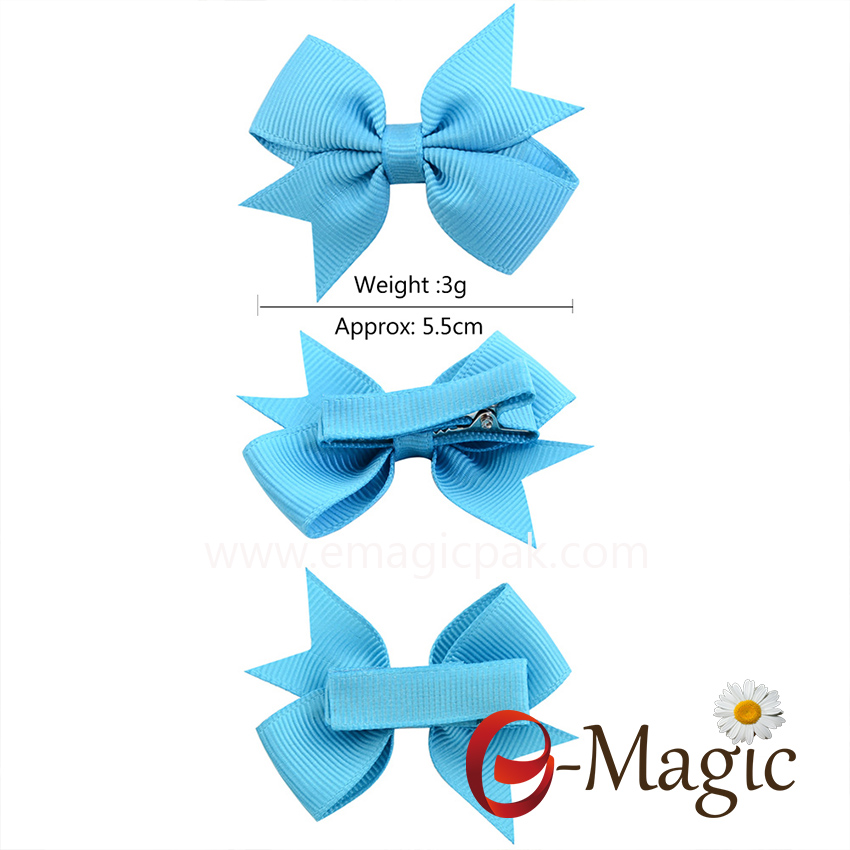 HB042 Customized Baby Color Ribbon hair bow with clip