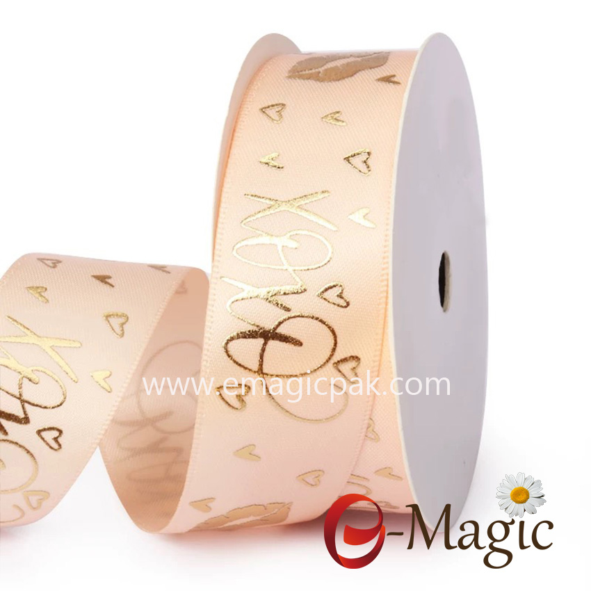 Valentines-24  High quality Polyester custom made printed Valentines ribbon