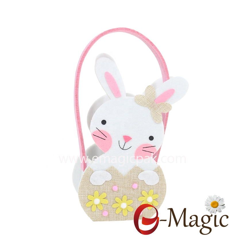 FC-03 Custom felt easter bucket with handle 