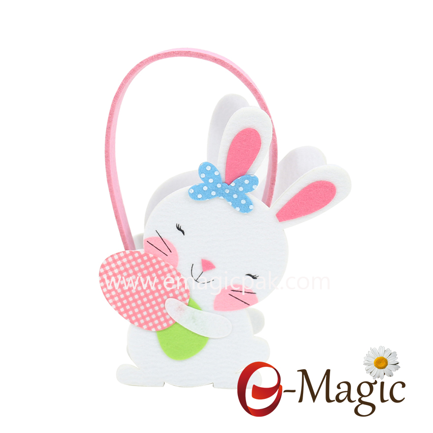 FC-04 cheap rabbit Non-woven fabric easter egg basket 