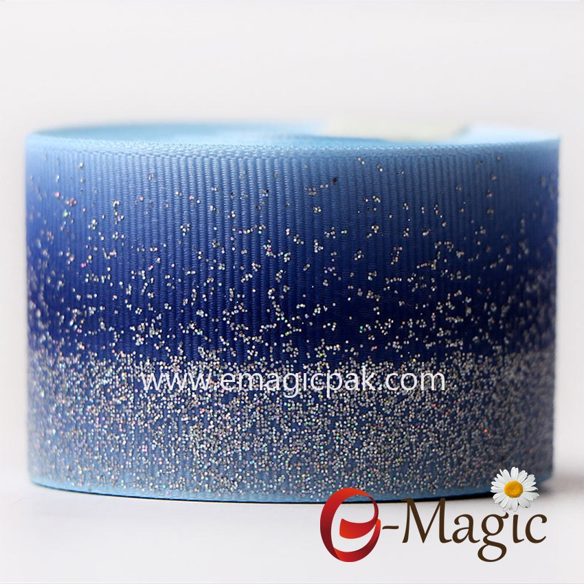 PR-038 Fashion Wholesale Multi Pattern Colorful Heat transfer and Glitter Decorative Roll  Printed Grosgrain Ribbon