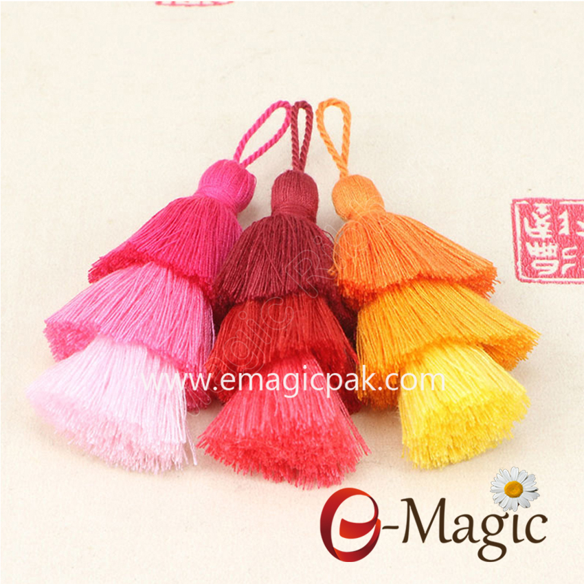 Tassel-A240619 Chinese Three-color three-layer tassel decoration