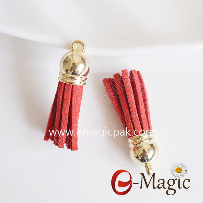 Tassel-650 Chinese Metal cover with leather tassels