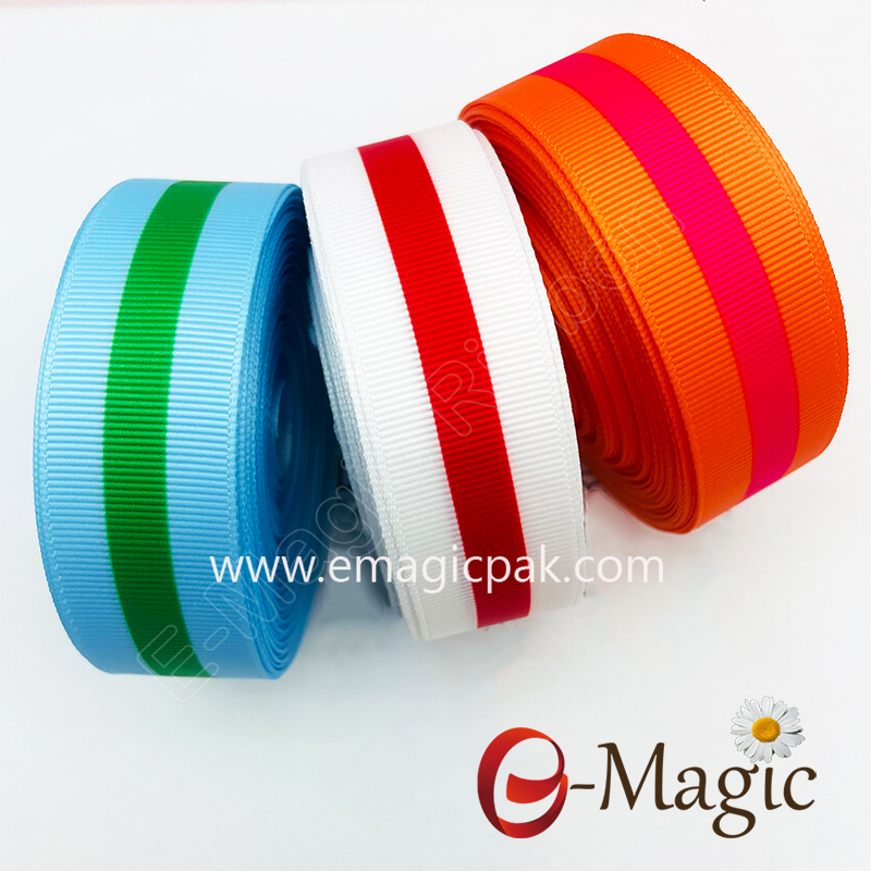 PGR-726 25MM Single face heat transfer printed stripe ribbon