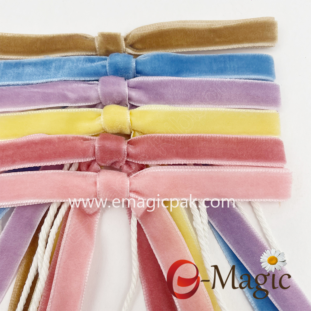 RB-680 Single-sided velvet ribbon bow with cotton cord